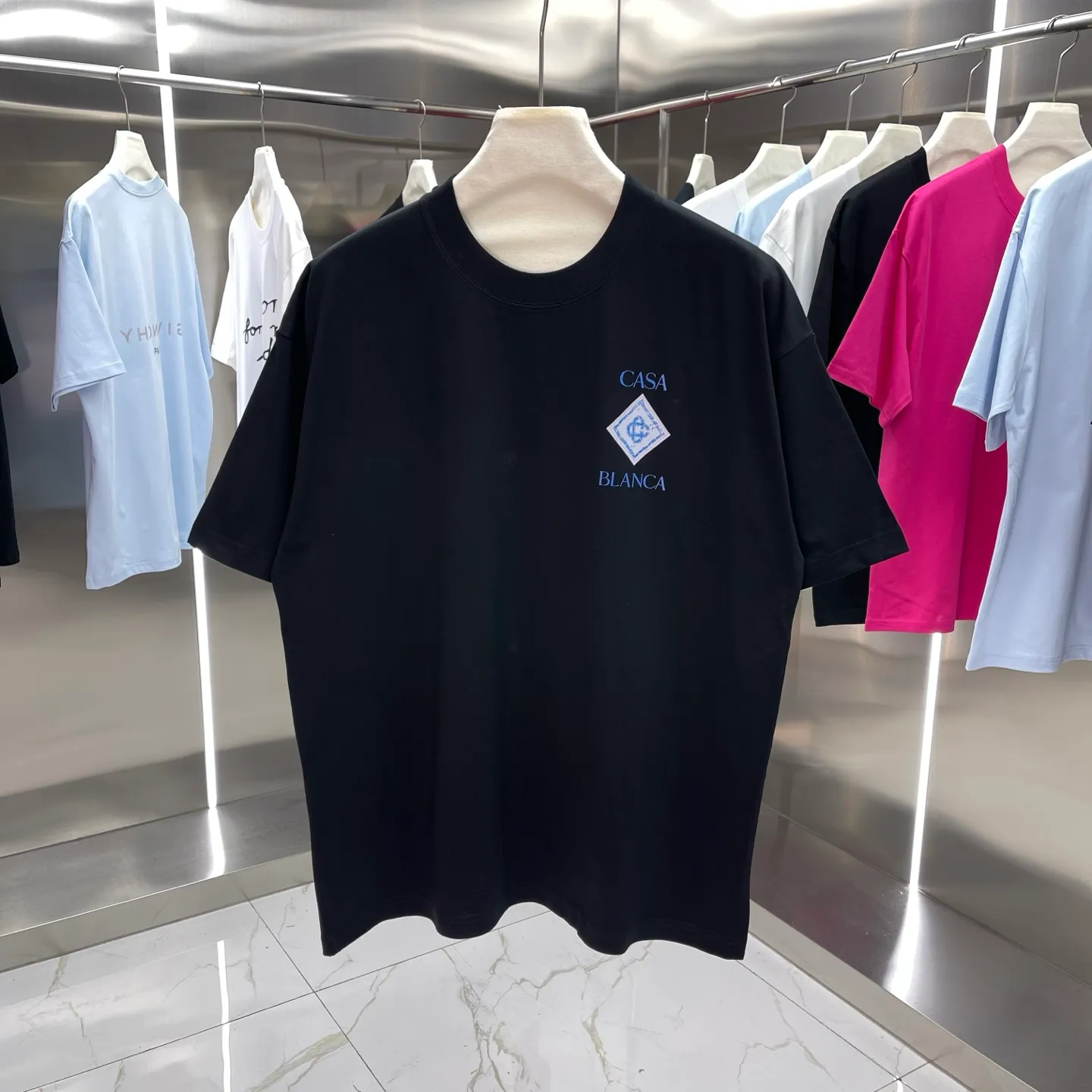 25ss New Arrival Casablanca Classic Series T ～ ， ， 。 ， Classic ， In Stock ！ ：White Black Light Blue Size：S M L XL XXL